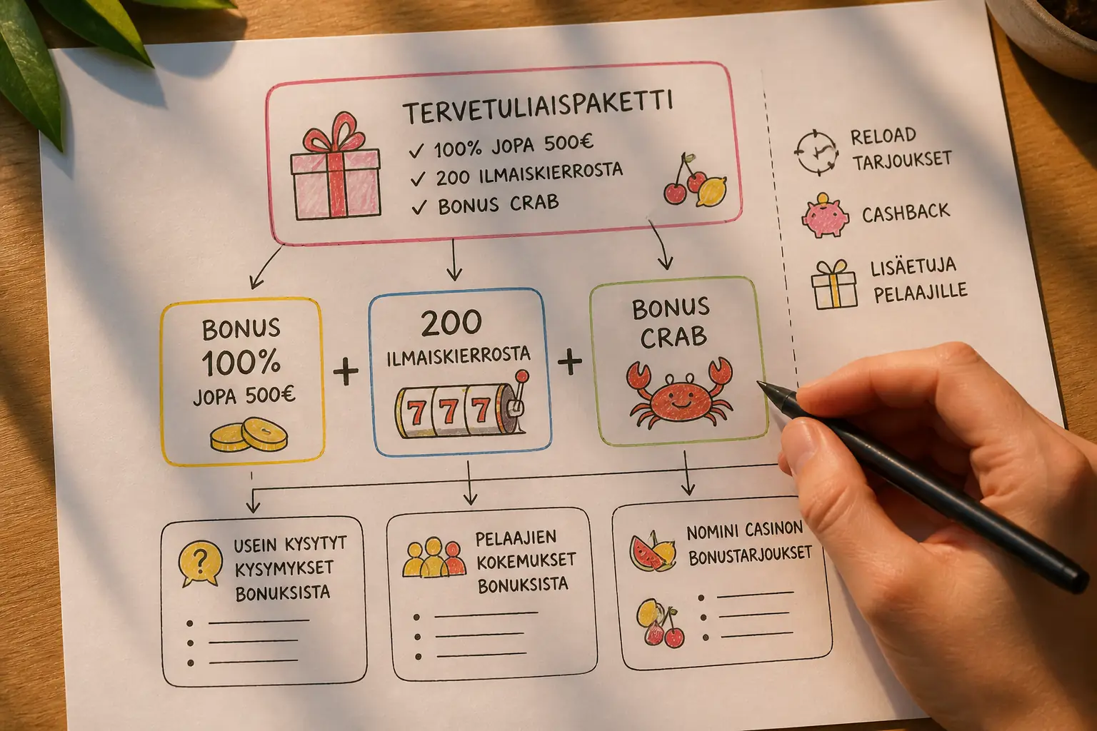 Nomini Casino bonukset – 500 € + 200 ilmaiskierrosta visual guide for Nomini Casino